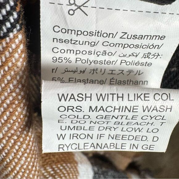 Plaid all over print black and brown sleeveless dress size small - Picture 8 of 9